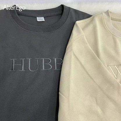 Sweat Brodé Personnalisé Wifey Hubby
