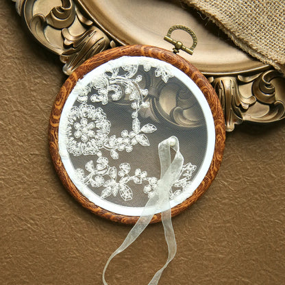 Porte alliance blanc perles et fleurs — vue 8