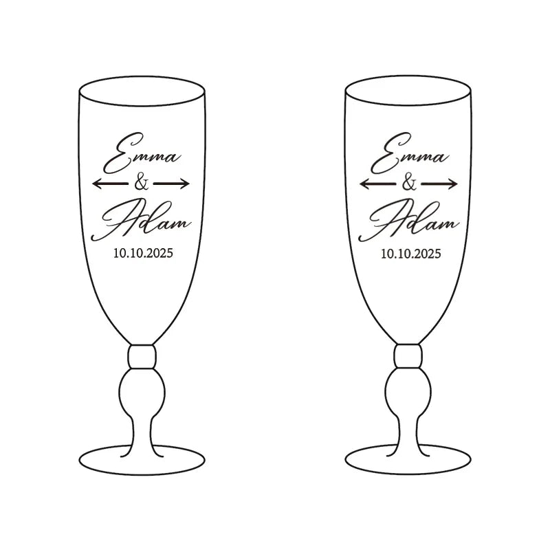Flûte champagne personnalisée gravée mariage