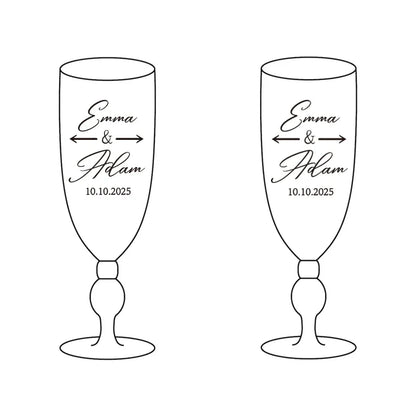 Flûte champagne personnalisée gravée mariage
