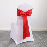 Nœud de Chaise Mariage Satin Lot 10 ou 50 — Rouge