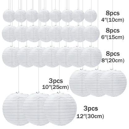 Lanternes Papier Mariage Suspendues