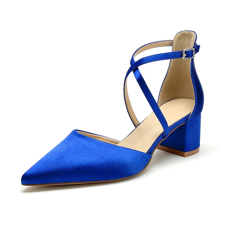 Escarpins Mariée Satin Talon Carré