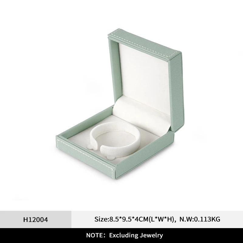 Écrin bague simili cuir vert sauge — vue 7
