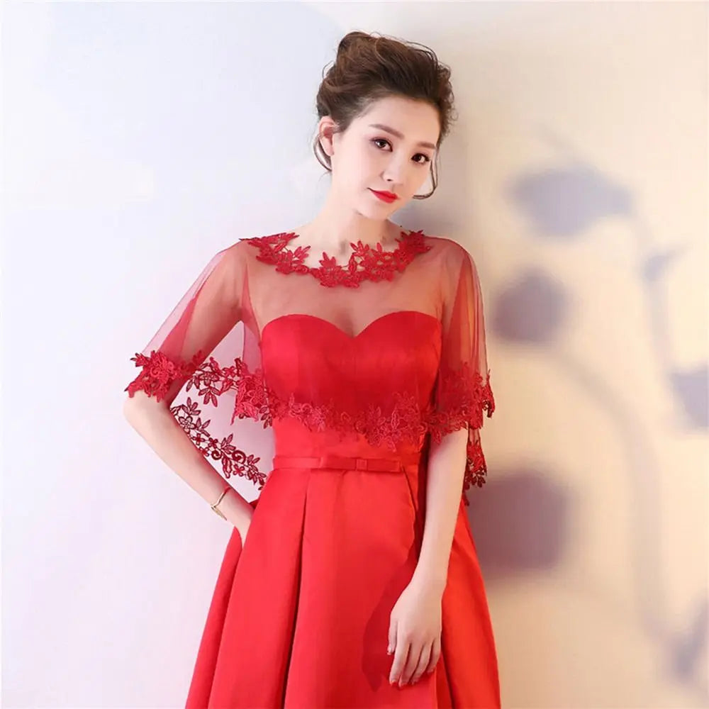 Étole Mariée Cape Tulle Dentelle Brodée