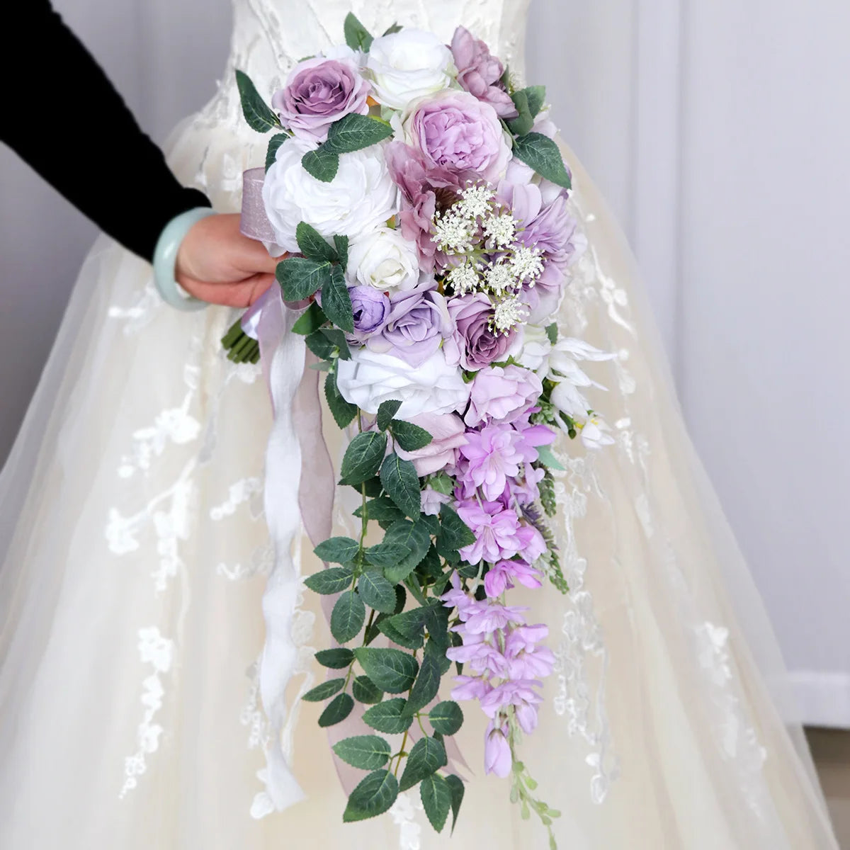 Bouquet de mariée artificiel en cascade — vue 6