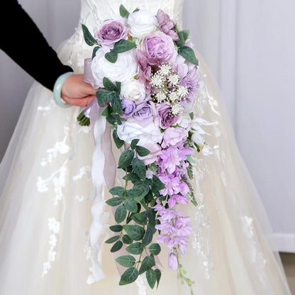 Bouquet de mariée artificiel en cascade — vue 6