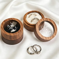 Boîte double alliance ronde bois personnalisée