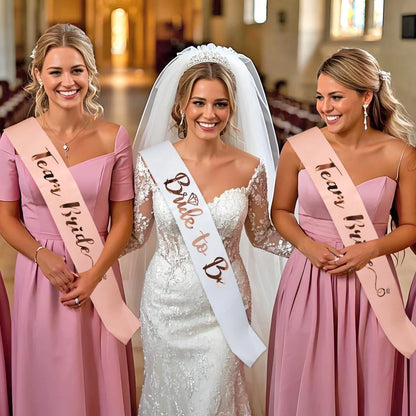 Écharpe EVJF Team Bride rose gold