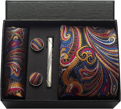 Coffret cravate mariage pochette et boutons manchette