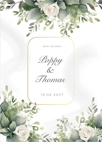 Faire-part Mariage Personnalisé Floral Bohème — Modèle E