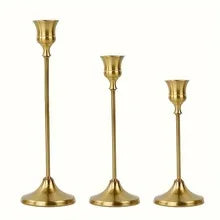 Bougeoir Mariage Métal Lot de 3 Chandeliers