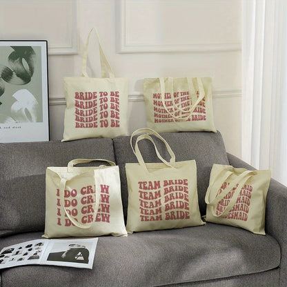 Tote bag EVJF lettrage rétro rose