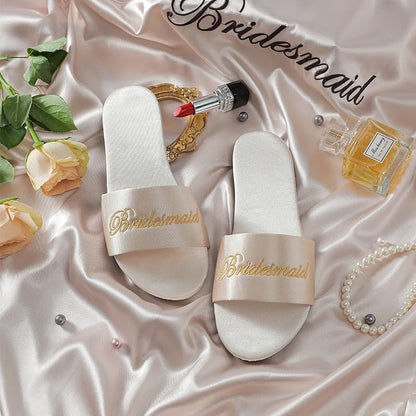 Chaussons mules de mariée en satin