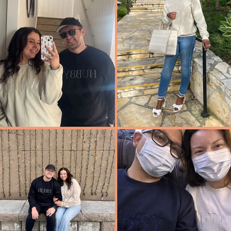 Sweat Brodé Personnalisé Wifey Hubby