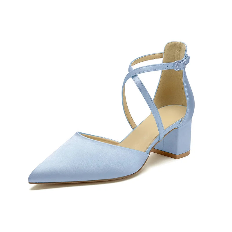 Escarpins Mariée Satin Talon Carré