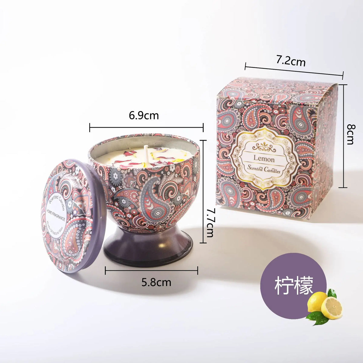 Bougie mariage parfumée en coupe décorée — vue 9