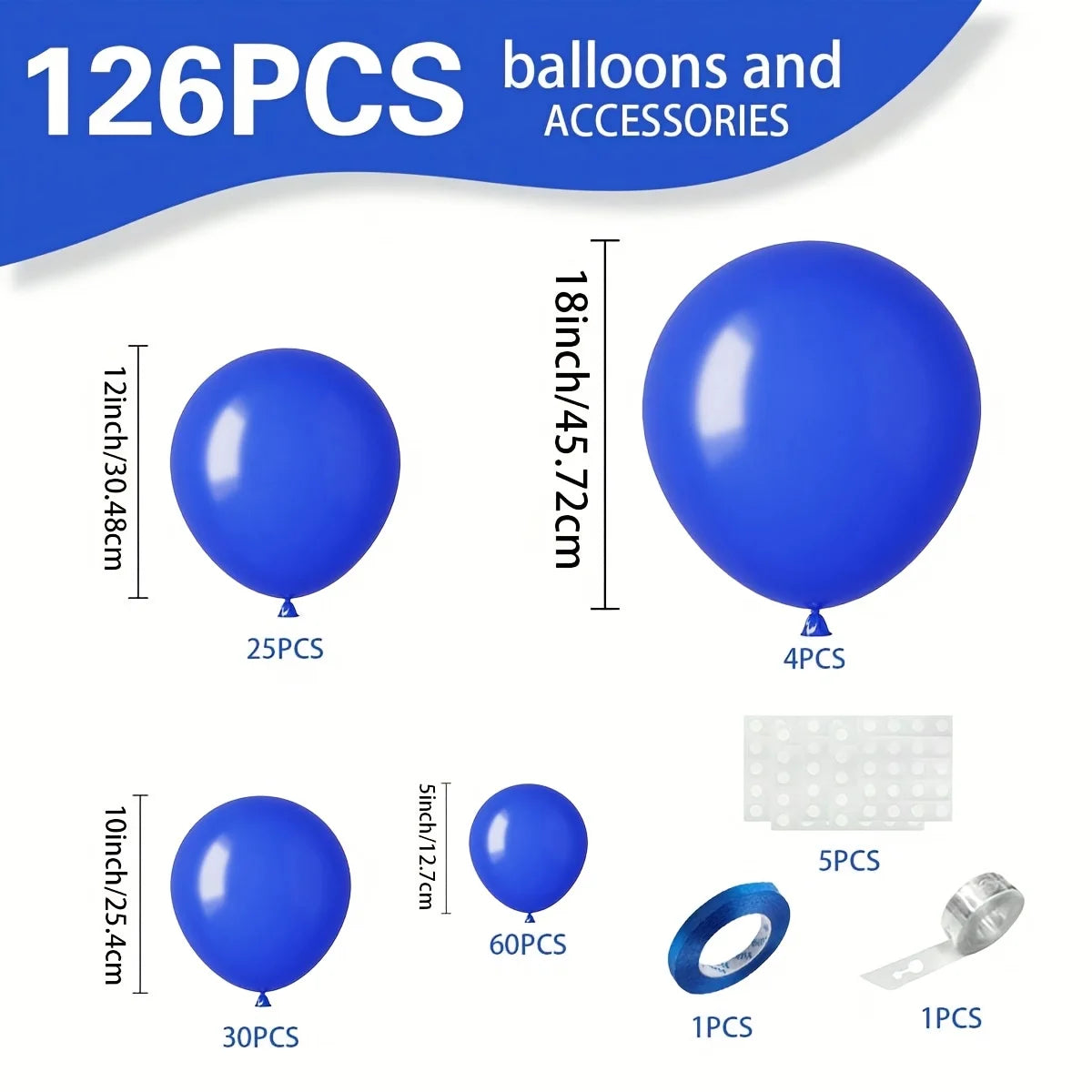 Kit Arche Ballon Mariage Bleu Roi — vue 2
