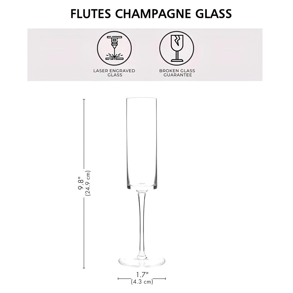 Flûte à Champagne Personnalisée Gravée Prénoms et Date