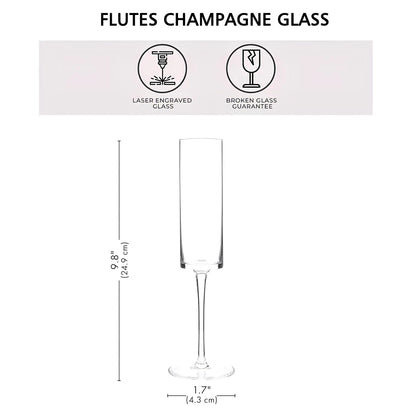 Flûte à Champagne Personnalisée Gravée Prénoms et Date