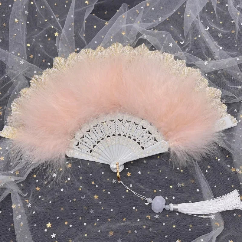 Éventail dentelle mariage invités