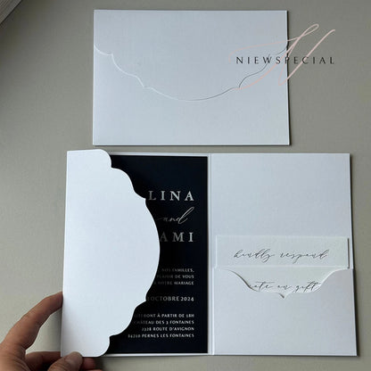 Pochette Carton Faire-Part Mariage Vierge