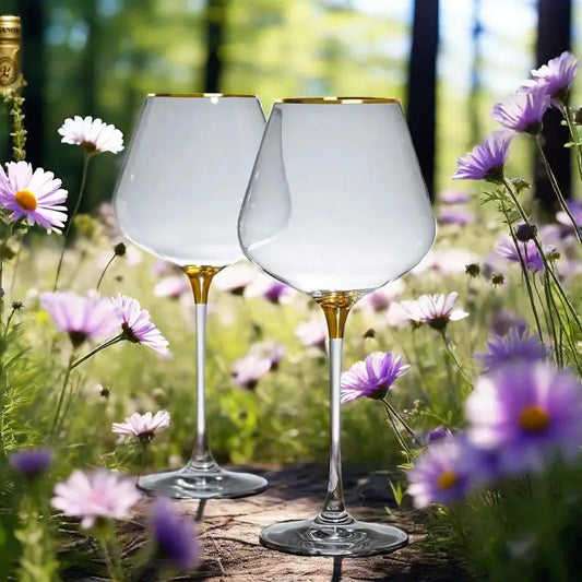 Verre à Vin Cristal Vintage Doré