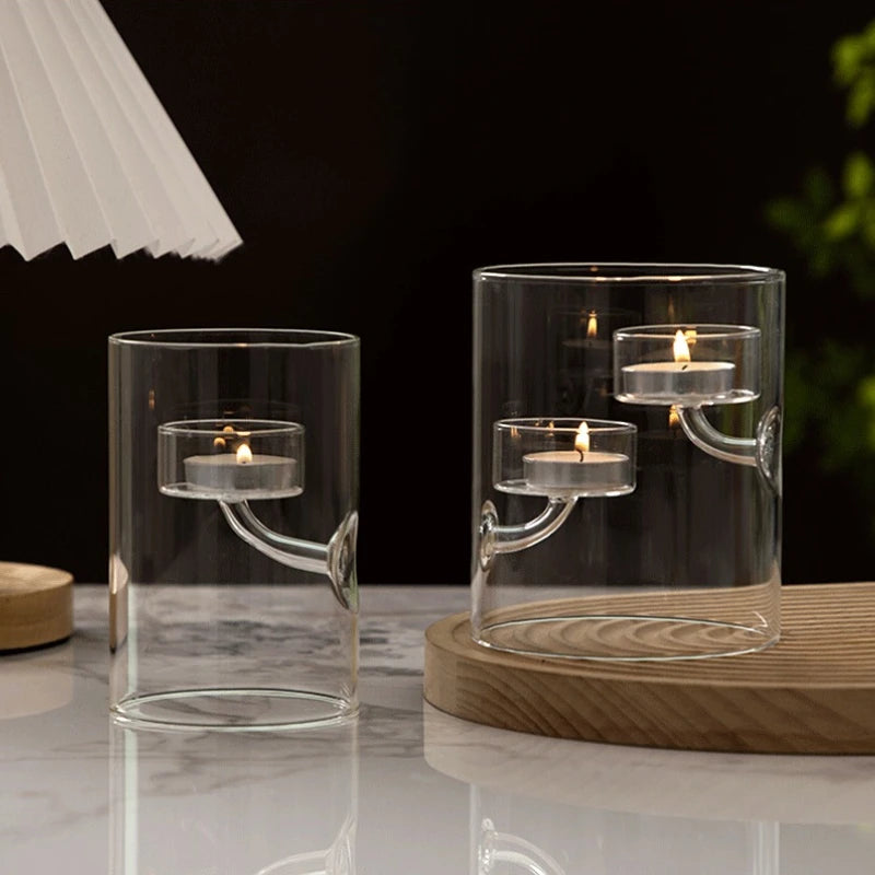 Bougeoir mariage en verre fait main — vue 2