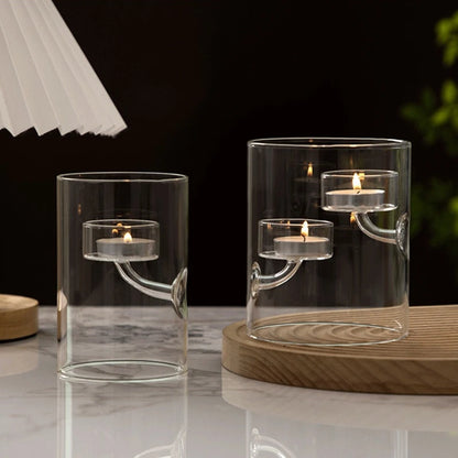 Bougeoir mariage en verre fait main — vue 2