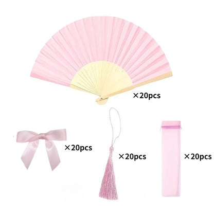 Lot d'éventails mariage avec sachet tulle — vue 7