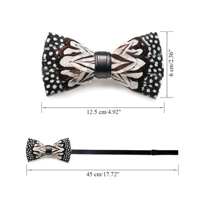 Nœud papillon mariage plumes coffret bois — vue 6