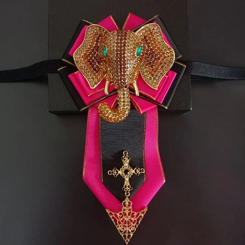 Nœud papillon mariage bijou éléphant strass — vue 11