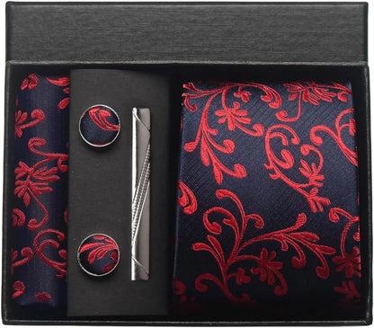 Coffret cravate mariage pochette et boutons manchette
