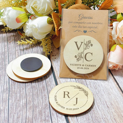 Cadeau invité mariage magnet en bois — vue 3