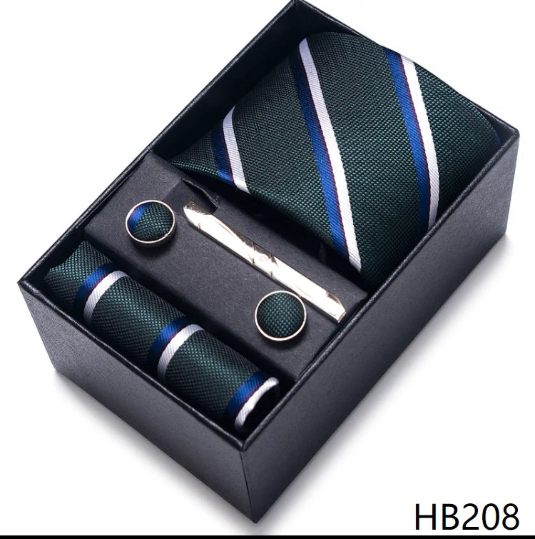 Coffret Cravate Mariage Homme Pochette et Boutons de Manchette