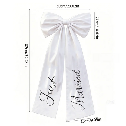 Nœud Voiture Mariage Blanc Épuré — vue 5