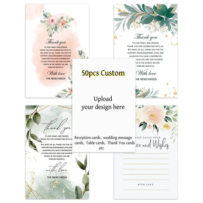 Papeterie Mariage Personnalisée Lot de 50 Cartes