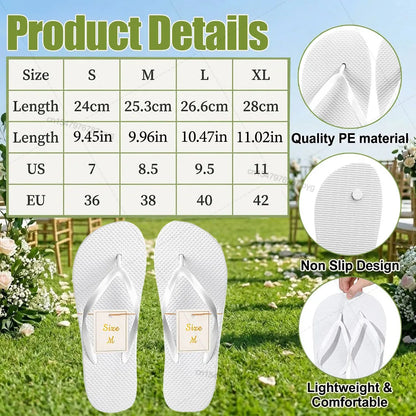 Lot de tongs blanches mariage