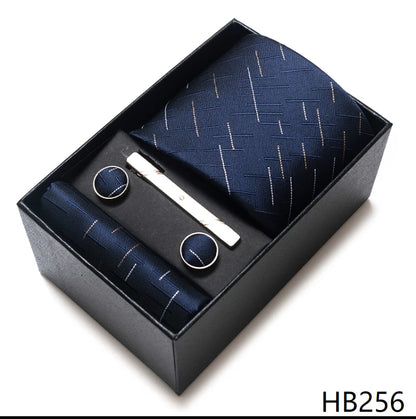 Coffret Cravate Mariage Homme Pochette et Boutons de Manchette