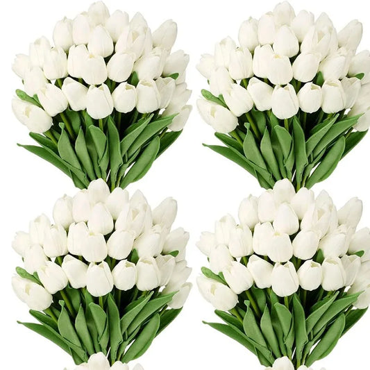 Bouquet de Tulipes Artificielles Blanches