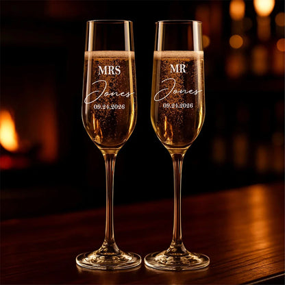 Flûtes Champagne Mariage Personnalisées Gravées — vue 2