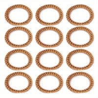 Rond de Serviette Mariage Bohème en Rotin — vue 6
