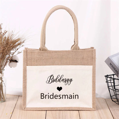 Sac Cabas Jute Personnalisé Demoiselle d'Honneur