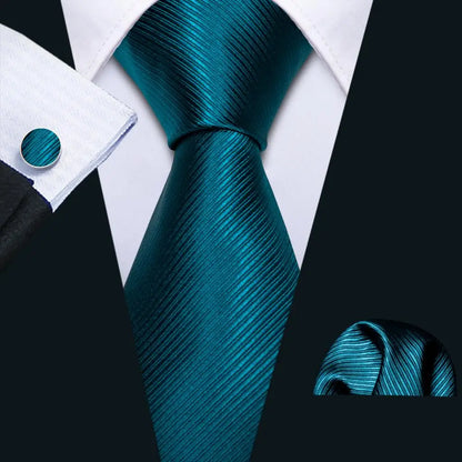 Cravate Mariage Homme Verte Pochette Boutons de Manchette