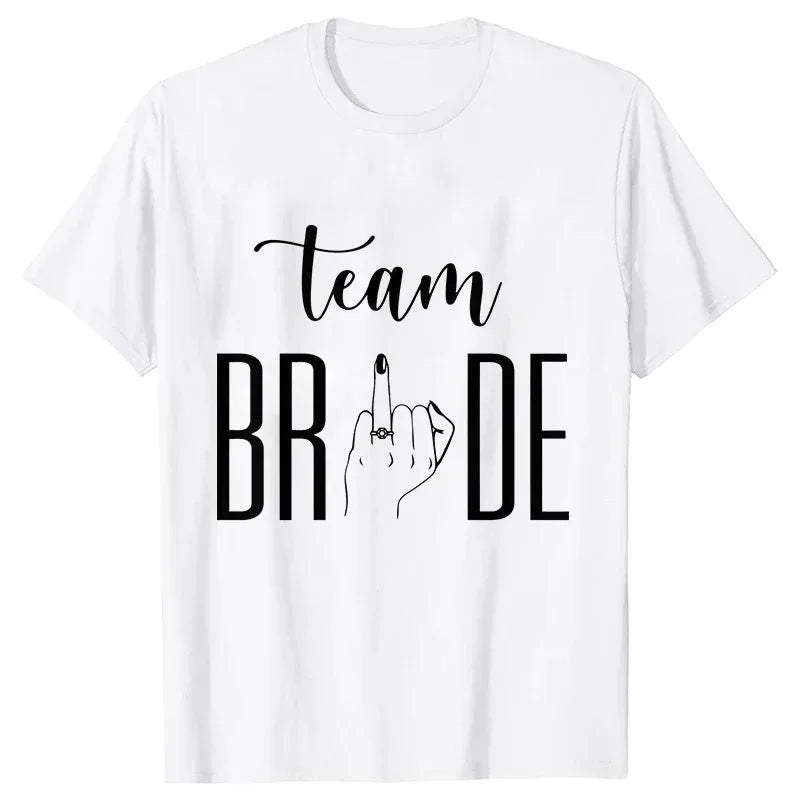 T-shirt EVJF Team Bride Doigt Bagué