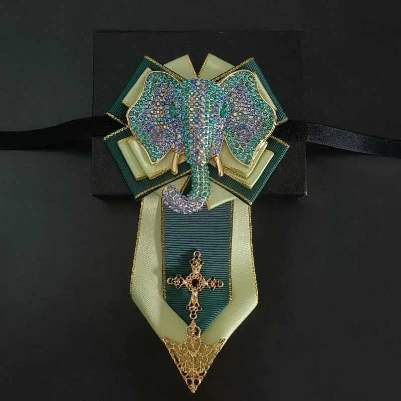 Nœud papillon mariage bijou éléphant strass — vue 14