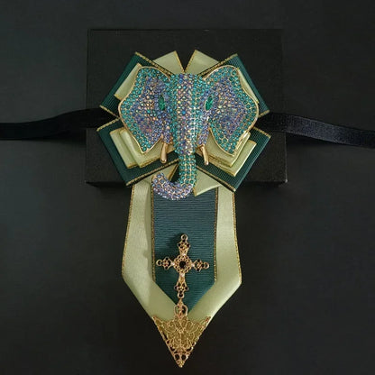 Nœud papillon mariage bijou éléphant strass — vue 14