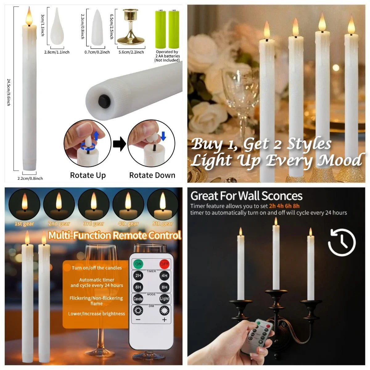 Bougie LED Télécommande Mariage