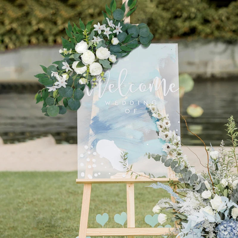 Guirlande Fleurs Artificielles Mariage Roses Eucalyptus — vue 3