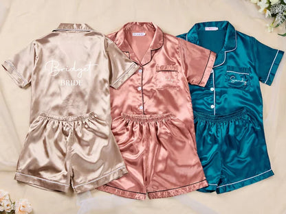 Pyjama Short Satin Prénom Personnalisé